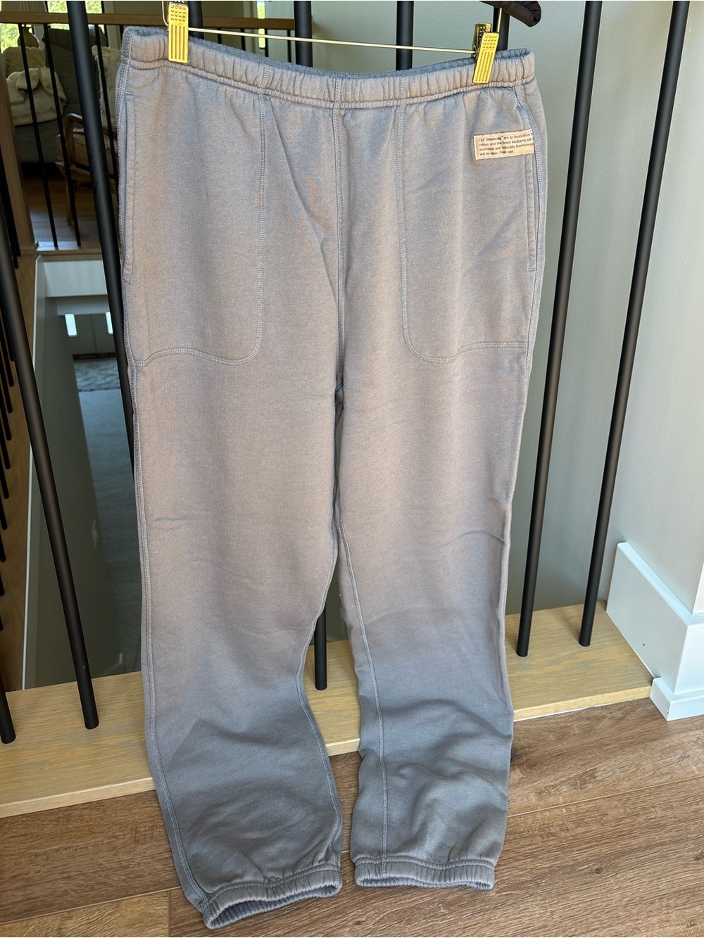 Lunya Gray Silksweats Reversible Silk Cotton Sweatpants Lounge Pants
